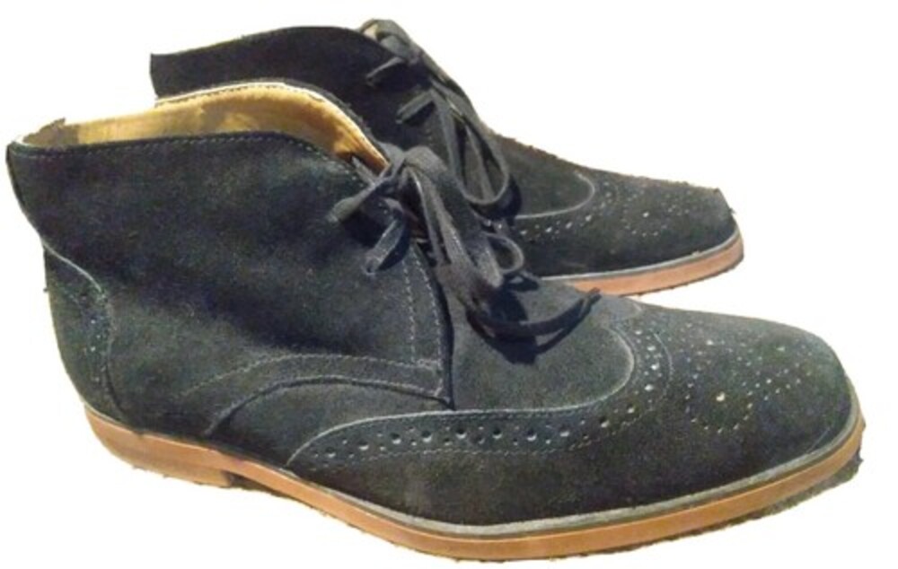 Stacy Adams Mens Black Suede Leather Design Chukka Oxford Shoes Size 8